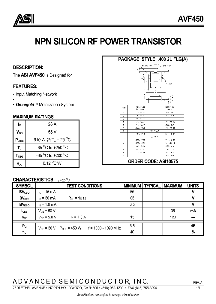 AVF450_7868837.PDF Datasheet