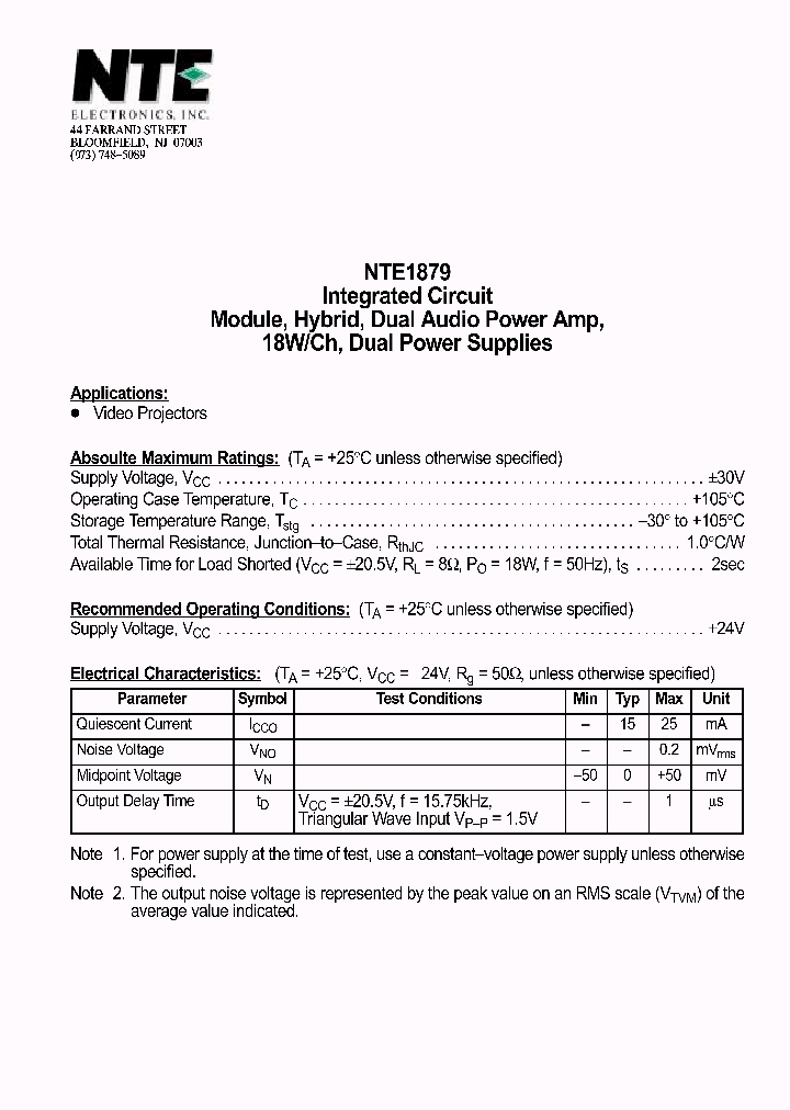 NTE1879_7877210.PDF Datasheet