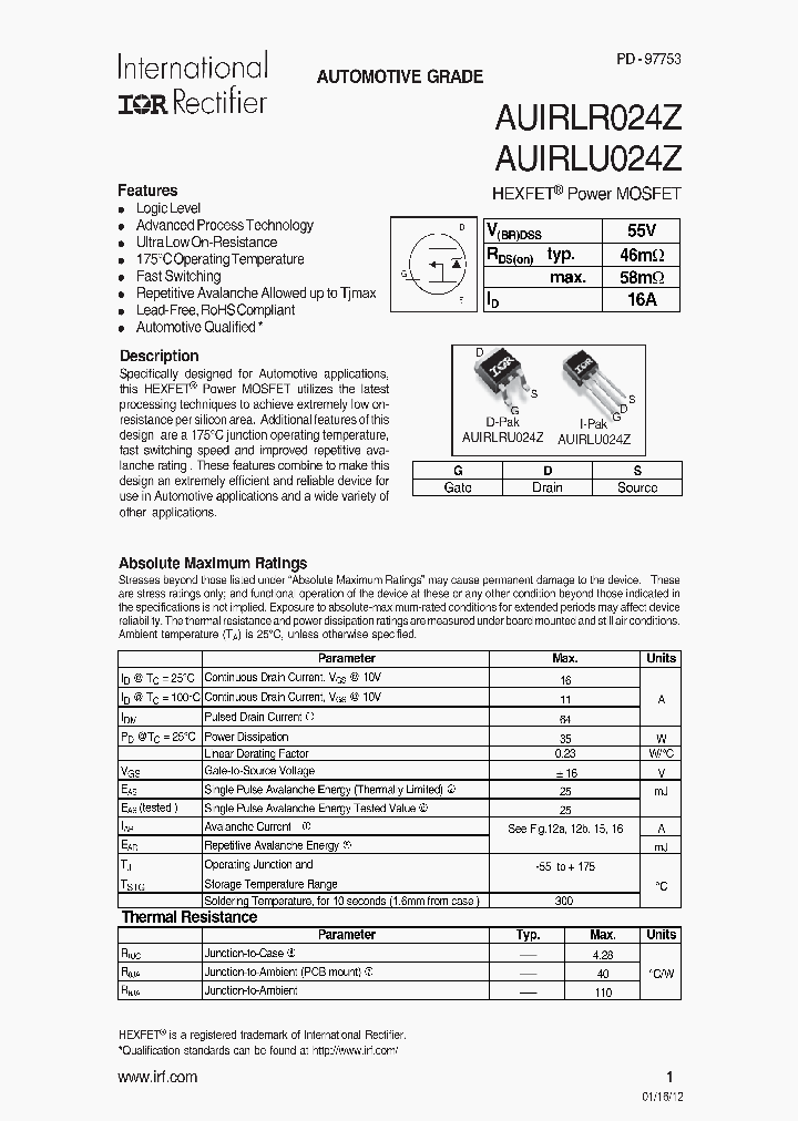 AUIRLU024Z_7877390.PDF Datasheet