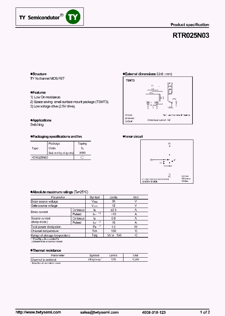 RTR025N03_7877696.PDF Datasheet
