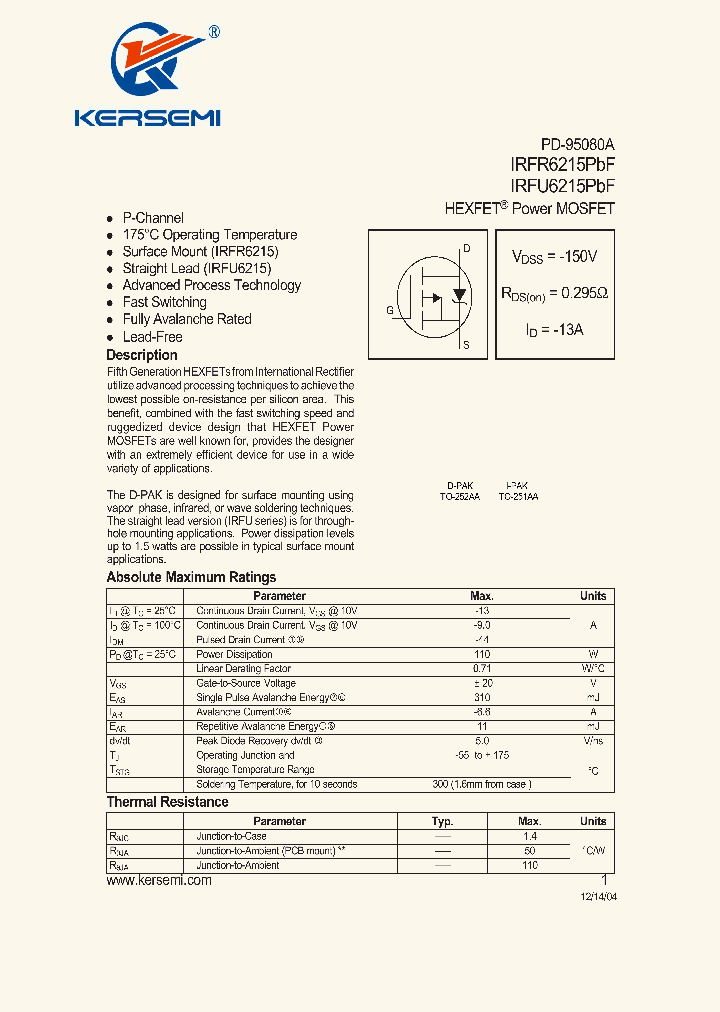 IRFU6215PBF_7877781.PDF Datasheet