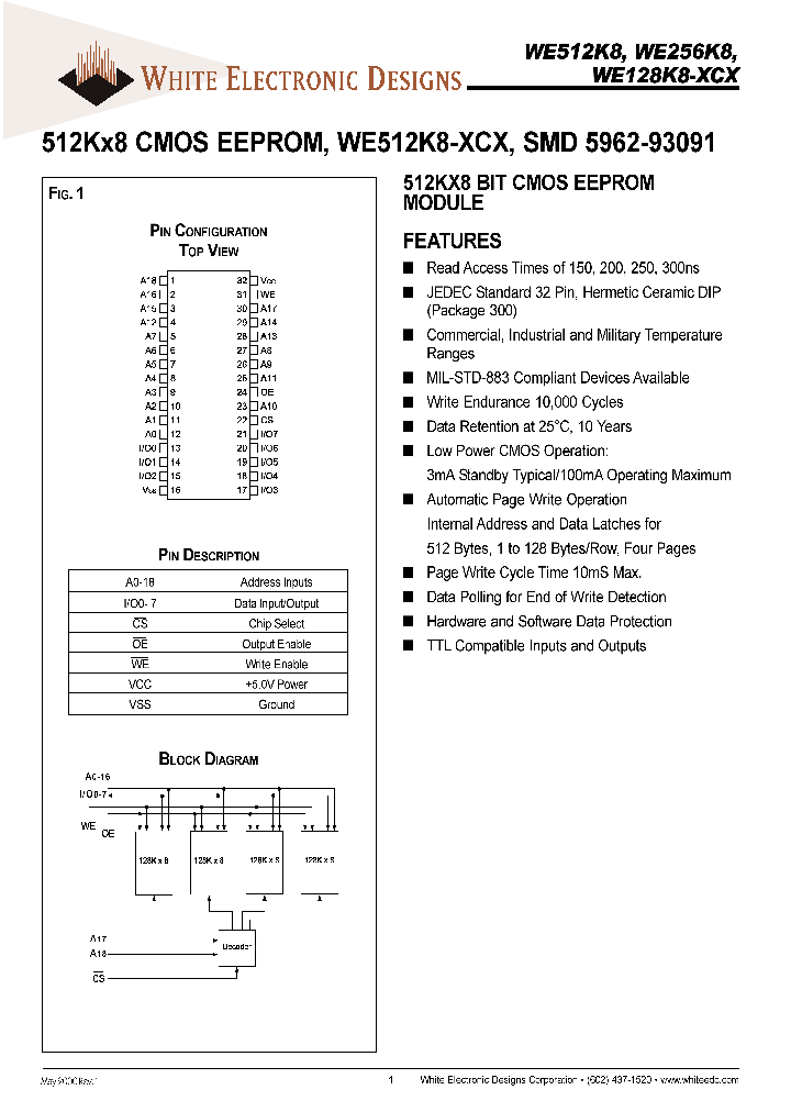 WE256K8-150CC_7878005.PDF Datasheet
