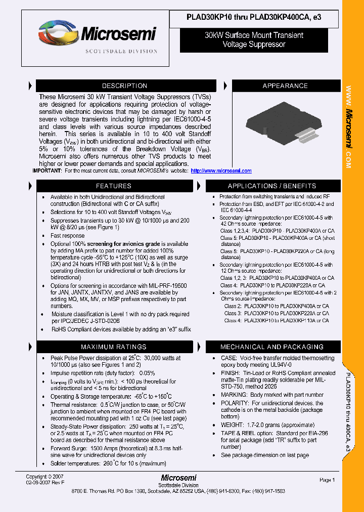 MSPPLAD30KP26CAE3TR_7877614.PDF Datasheet