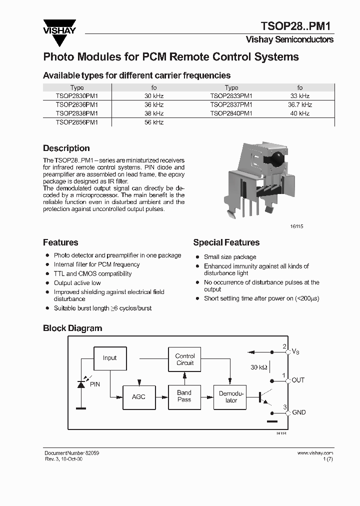TSOP2833PM1_7875677.PDF Datasheet