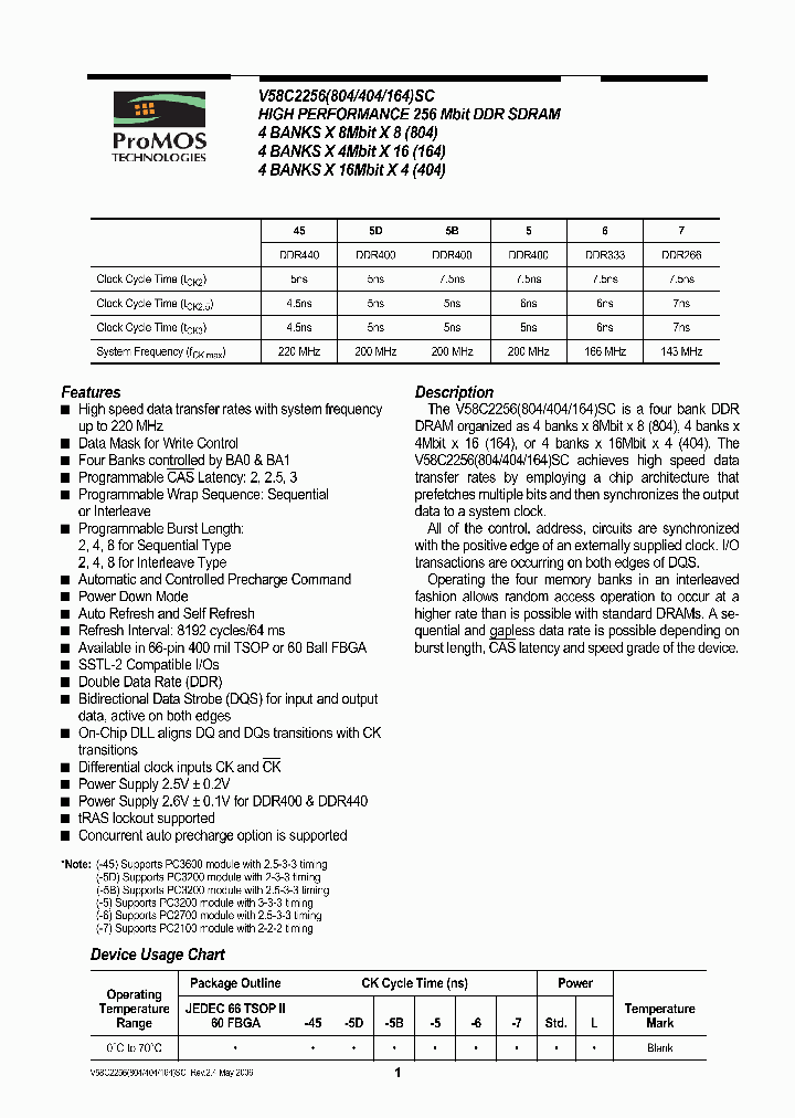 V58C2256164SCE5B_7872244.PDF Datasheet