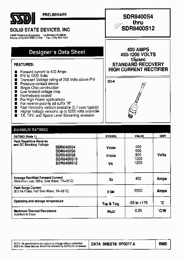 SDR8400S8_7779746.PDF Datasheet