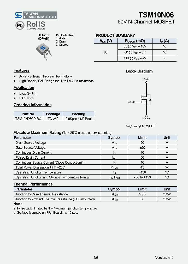 TSM10N06_7879111.PDF Datasheet