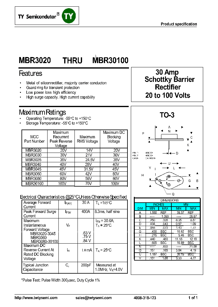 MBR30100_7879612.PDF Datasheet