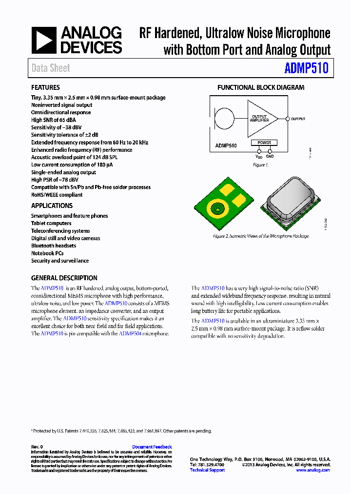 ADMP510_7880322.PDF Datasheet