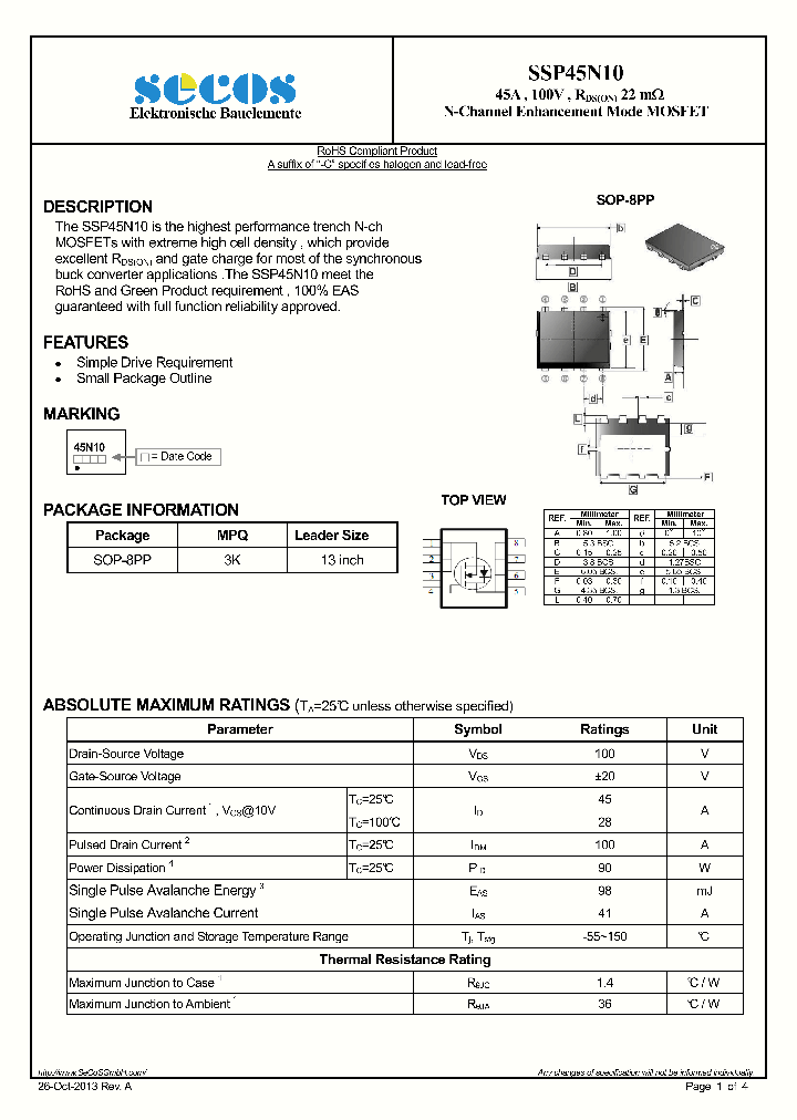 SSP45N10_7881156.PDF Datasheet