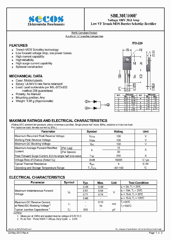 SBL30U100F_7881528.PDF Datasheet