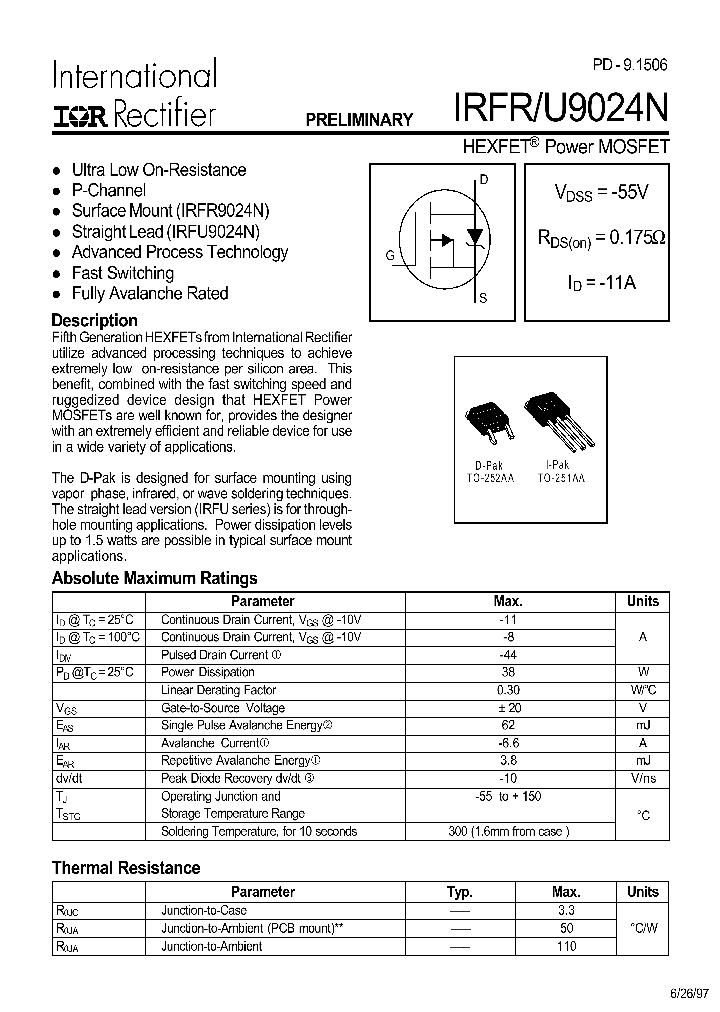 IRFR9024NTR_7884044.PDF Datasheet