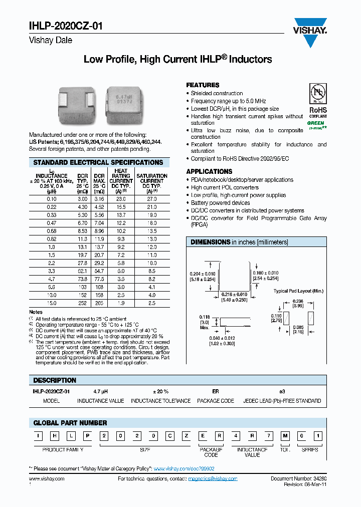 IHLP2020CZER150M01_7885001.PDF Datasheet