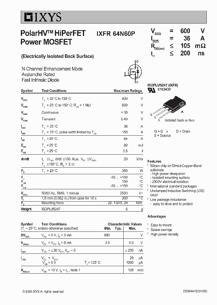 IXFR64N60P_7887859.PDF Datasheet