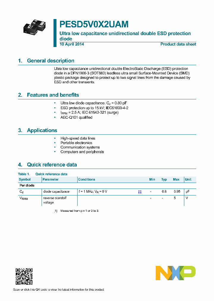 PESD5V0X2UAM_7889121.PDF Datasheet