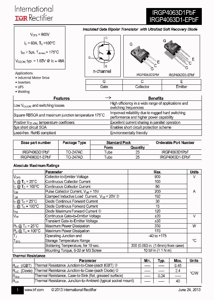 IRGP4063D1-EPBF_7888894.PDF Datasheet