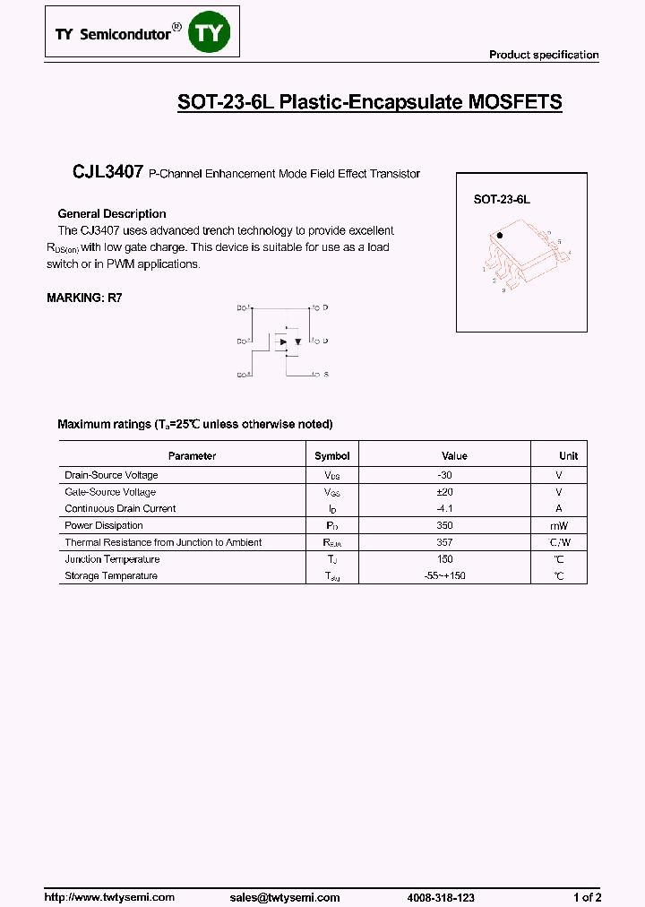 CJL3407_7888381.PDF Datasheet