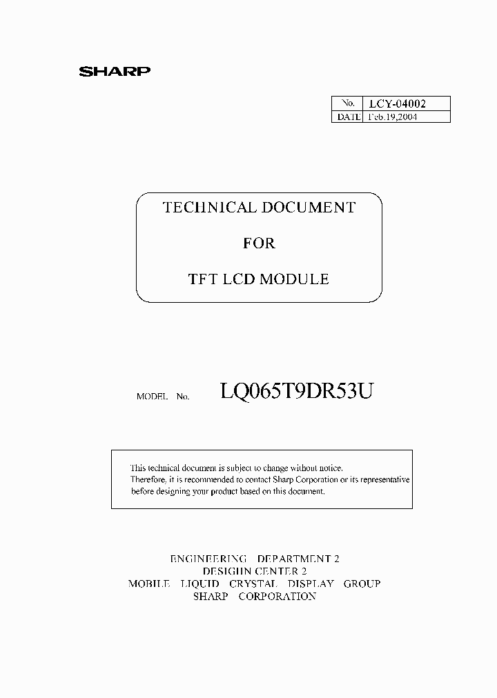 LQ065T9DR53U_7781588.PDF Datasheet