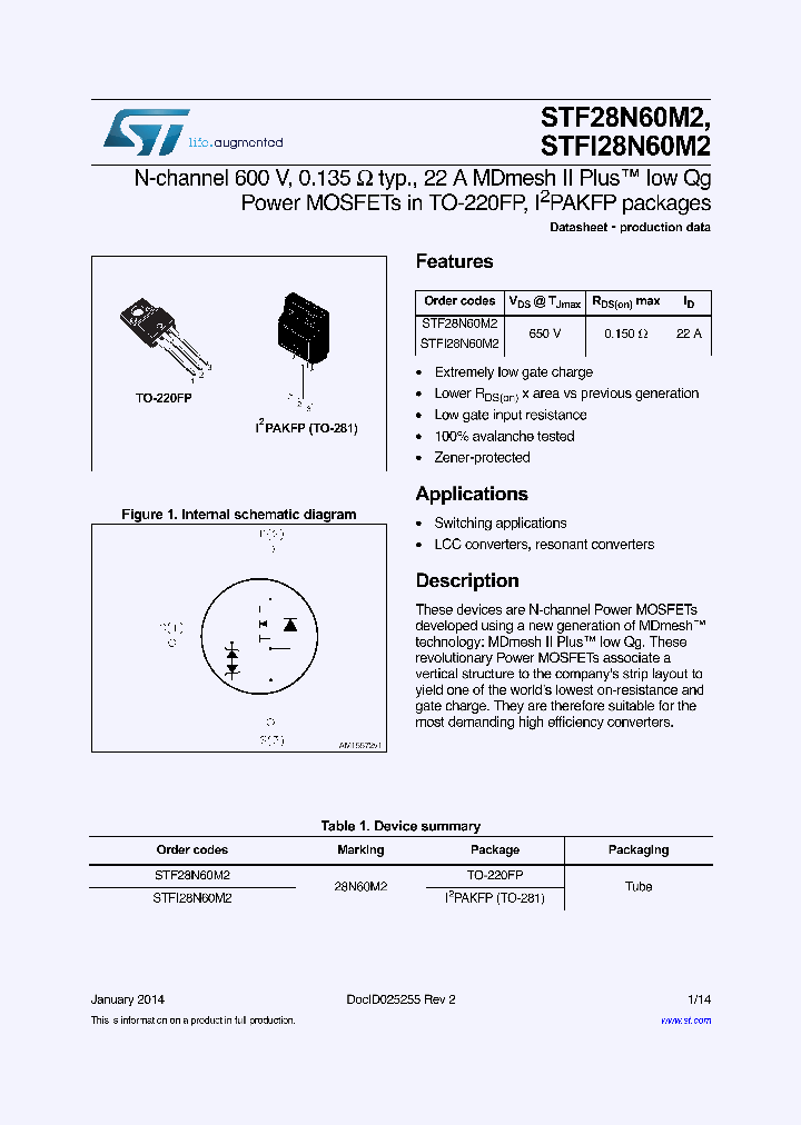 STFI28N60M2_7891302.PDF Datasheet