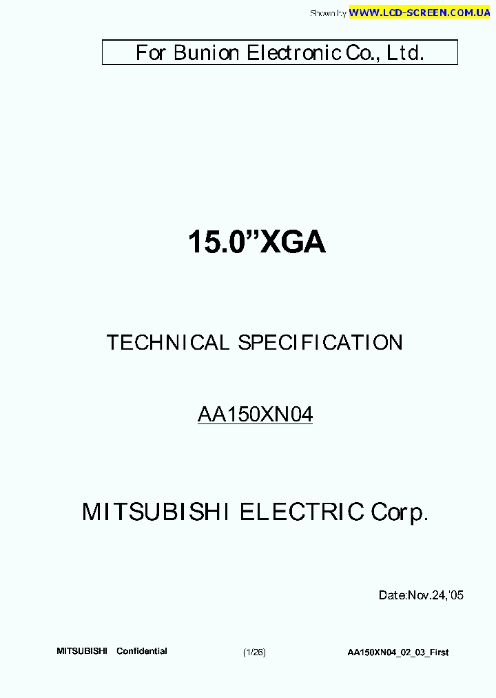 AA150XN04_7783116.PDF Datasheet