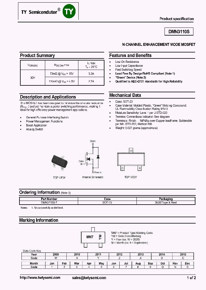DMN3110S_7891977.PDF Datasheet