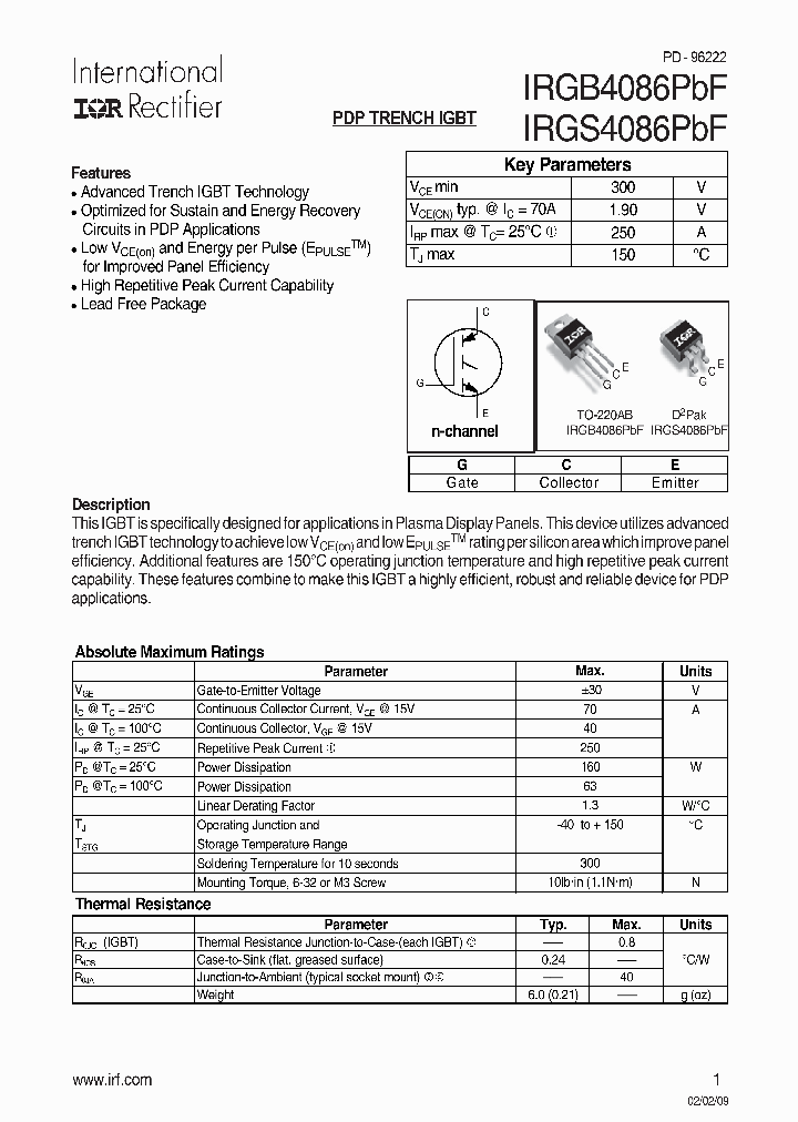 IRGS4086PBF_7783367.PDF Datasheet