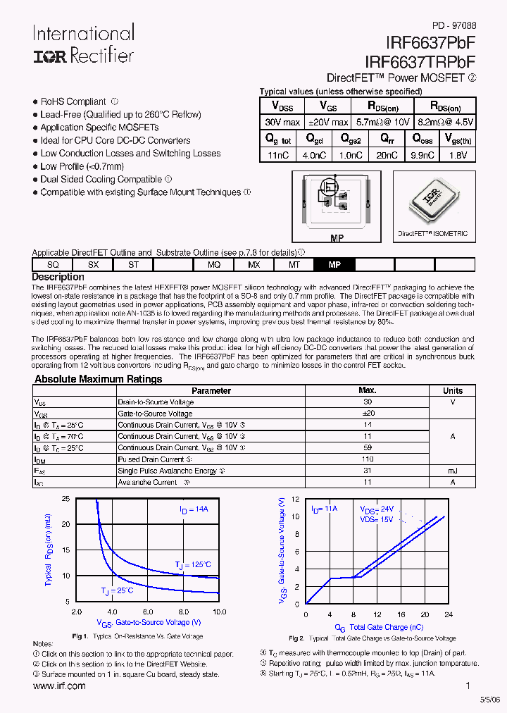 IRF6637PBF_7896334.PDF Datasheet