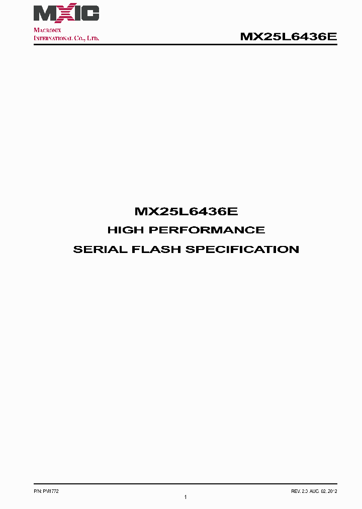 MX25L6436E_7896778.PDF Datasheet