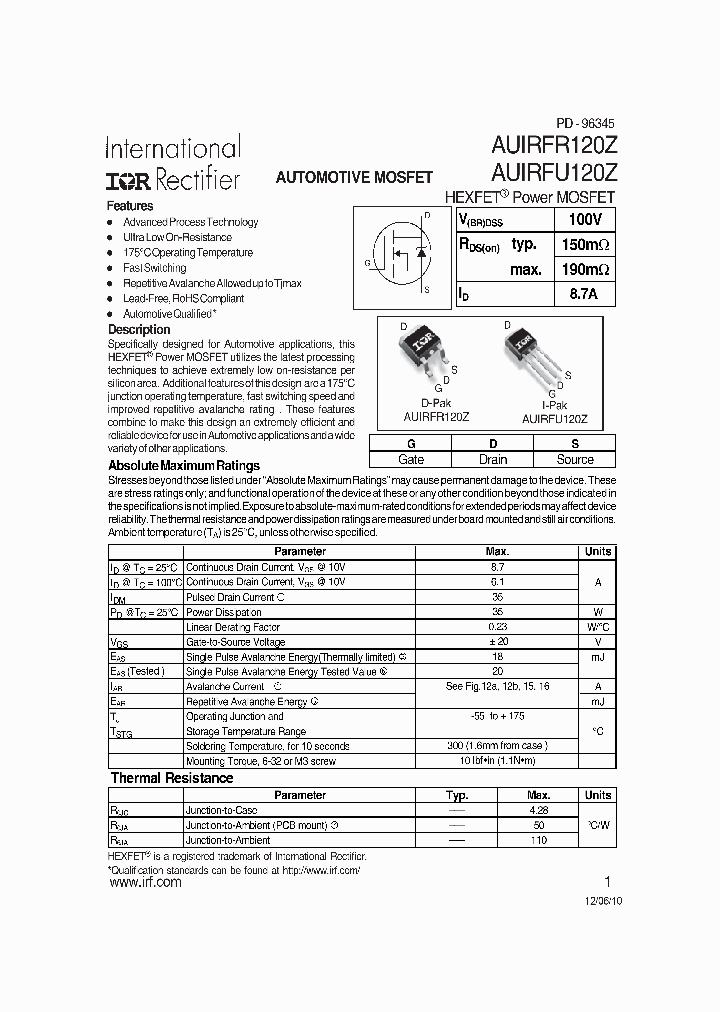 AUIRFR120Z_7896438.PDF Datasheet