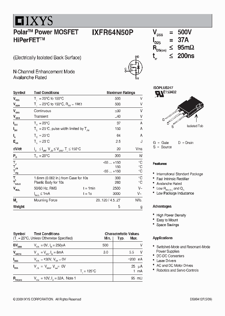 IXFR64N50P_7896731.PDF Datasheet