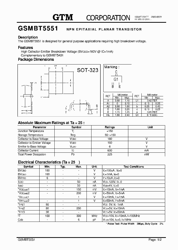 GSMBT5551_7898662.PDF Datasheet