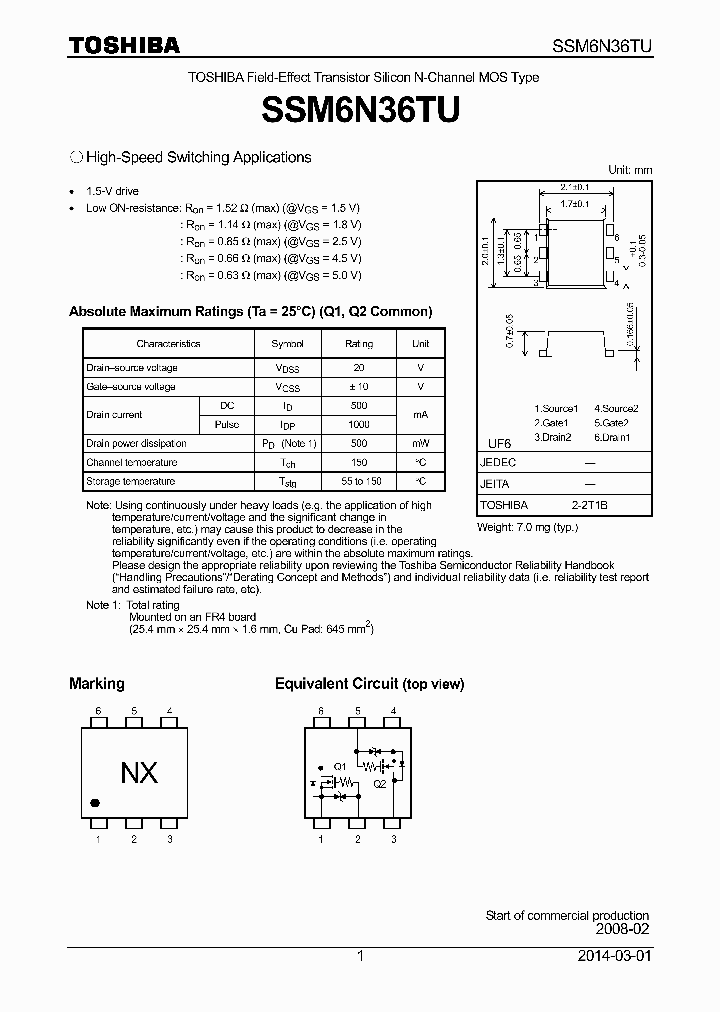 SSM6N36TU_7900069.PDF Datasheet