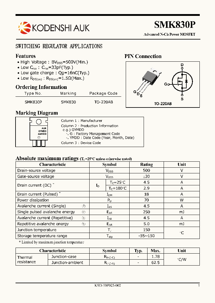 SMK830P_7900675.PDF Datasheet