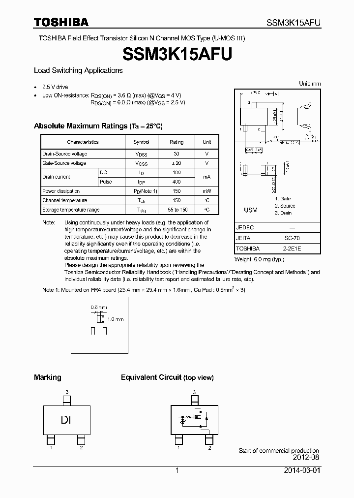 SSM3K15AFU_7901328.PDF Datasheet