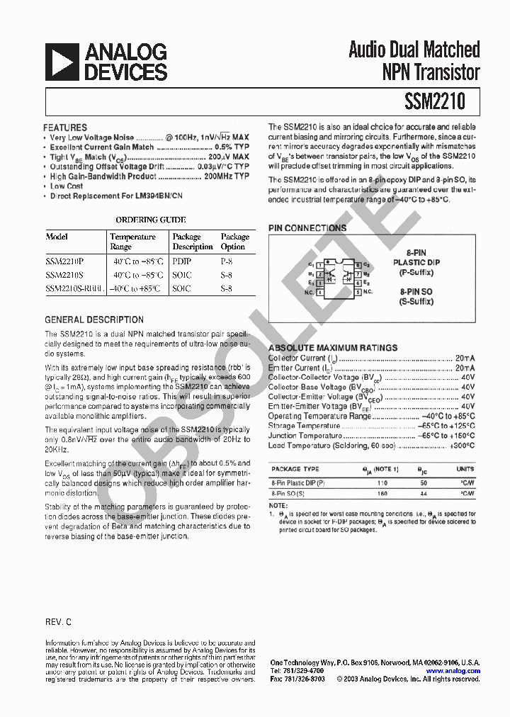 SSM2210P_7903324.PDF Datasheet