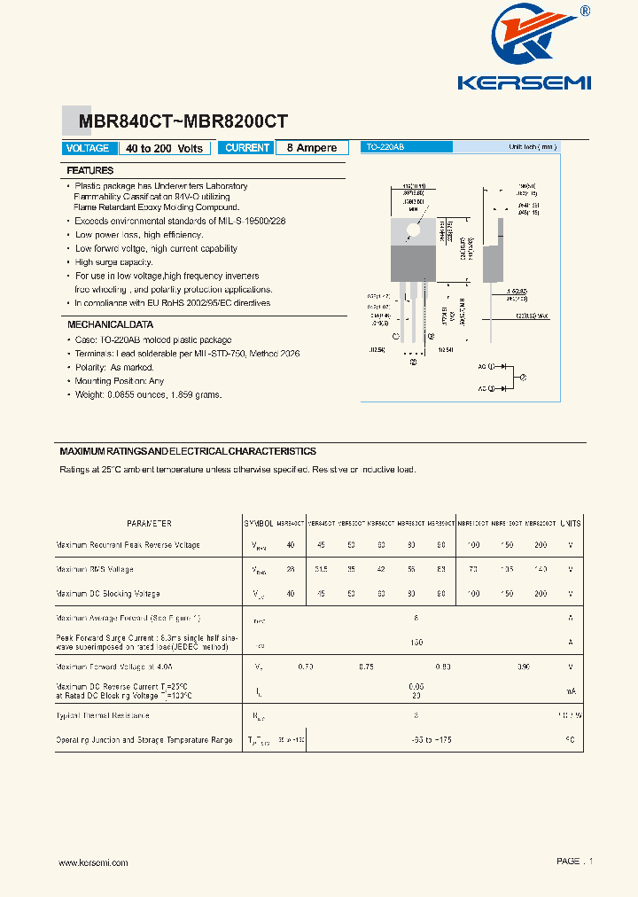MBR8200CT_7903481.PDF Datasheet