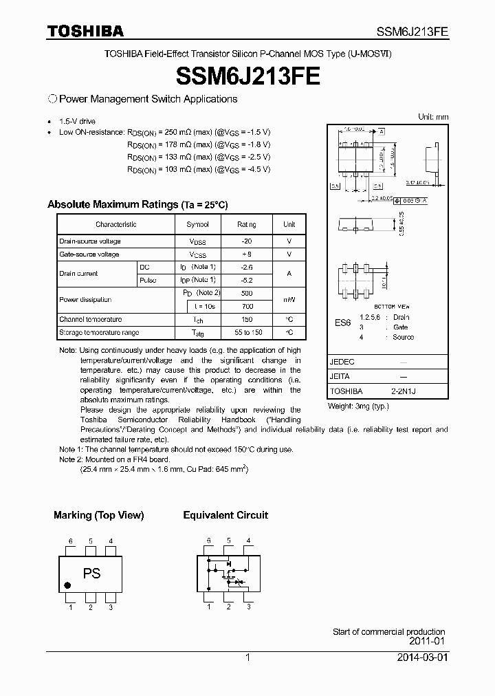 SSM6J213FE_7905241.PDF Datasheet