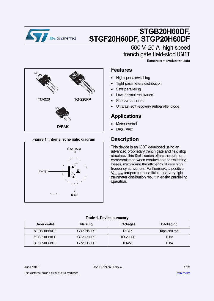 STGB20H60DF_7905168.PDF Datasheet