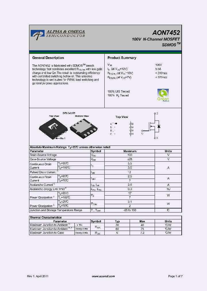 AON7452_7905682.PDF Datasheet