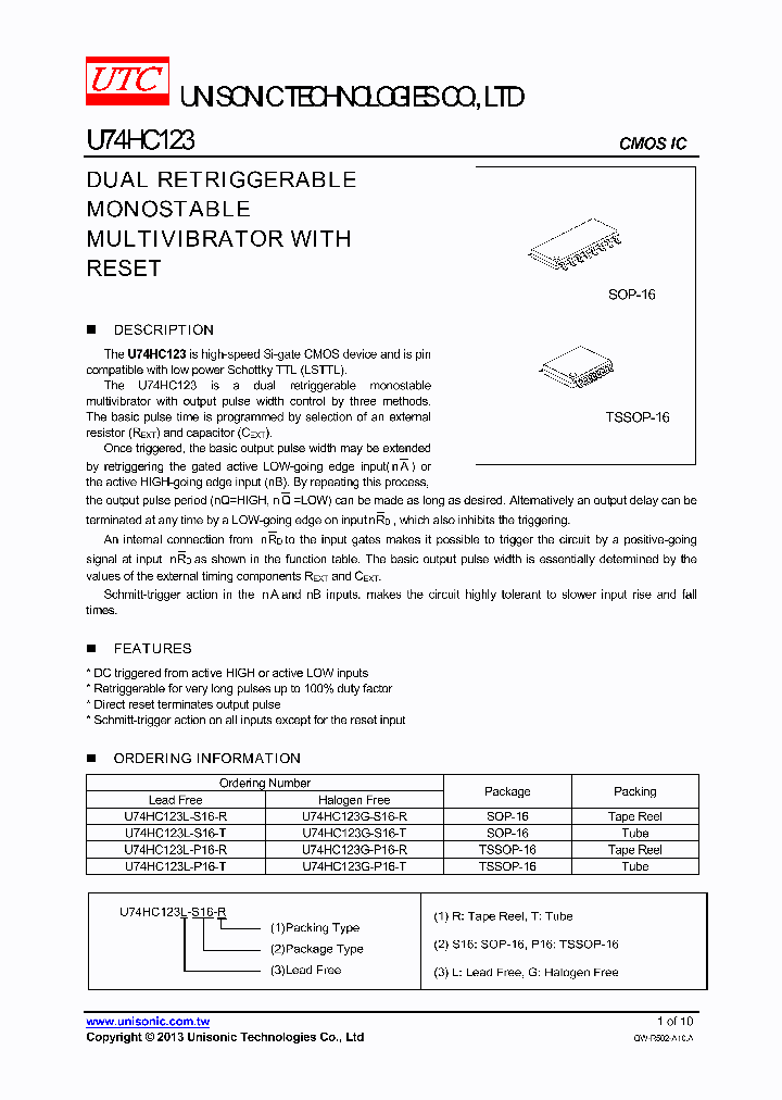 U74HC123G-P16-R_7906654.PDF Datasheet