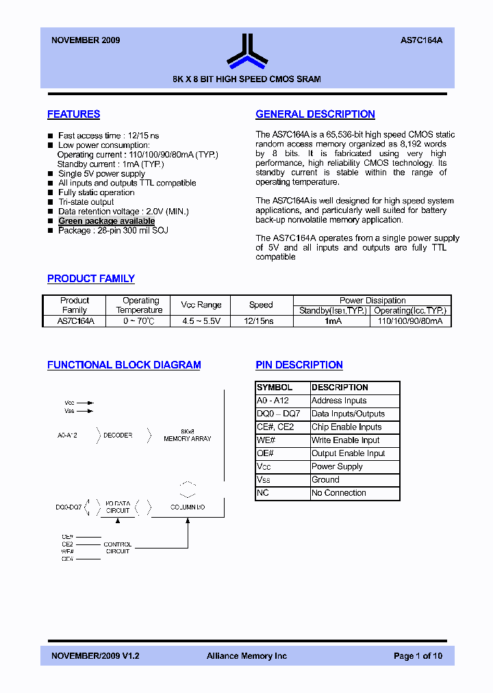 AS7C164A_7911193.PDF Datasheet