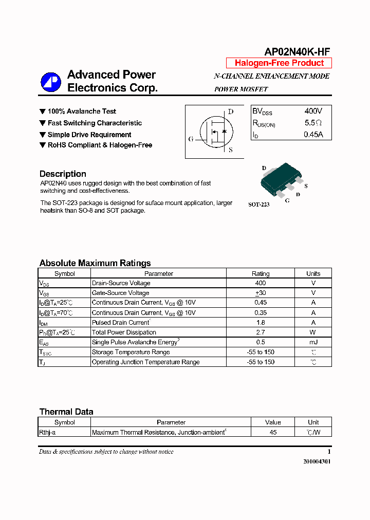 AP02N40K-HF_7910987.PDF Datasheet