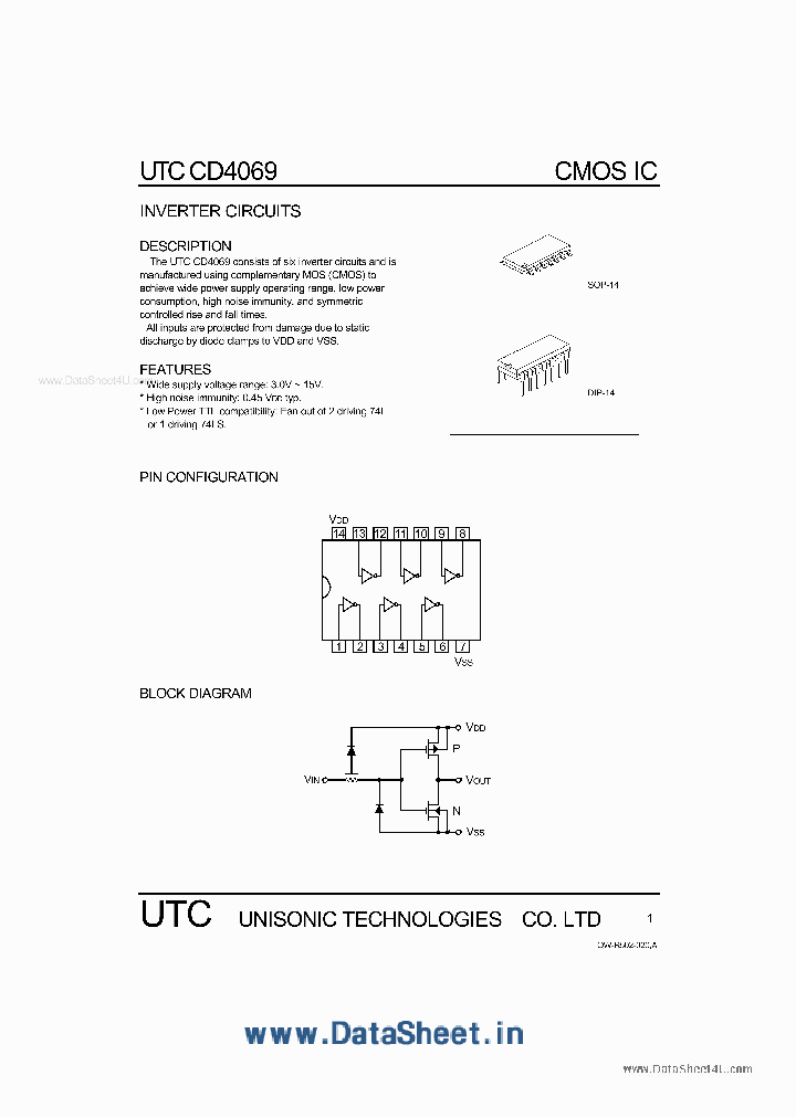 UTCCD4069_7785260.PDF Datasheet