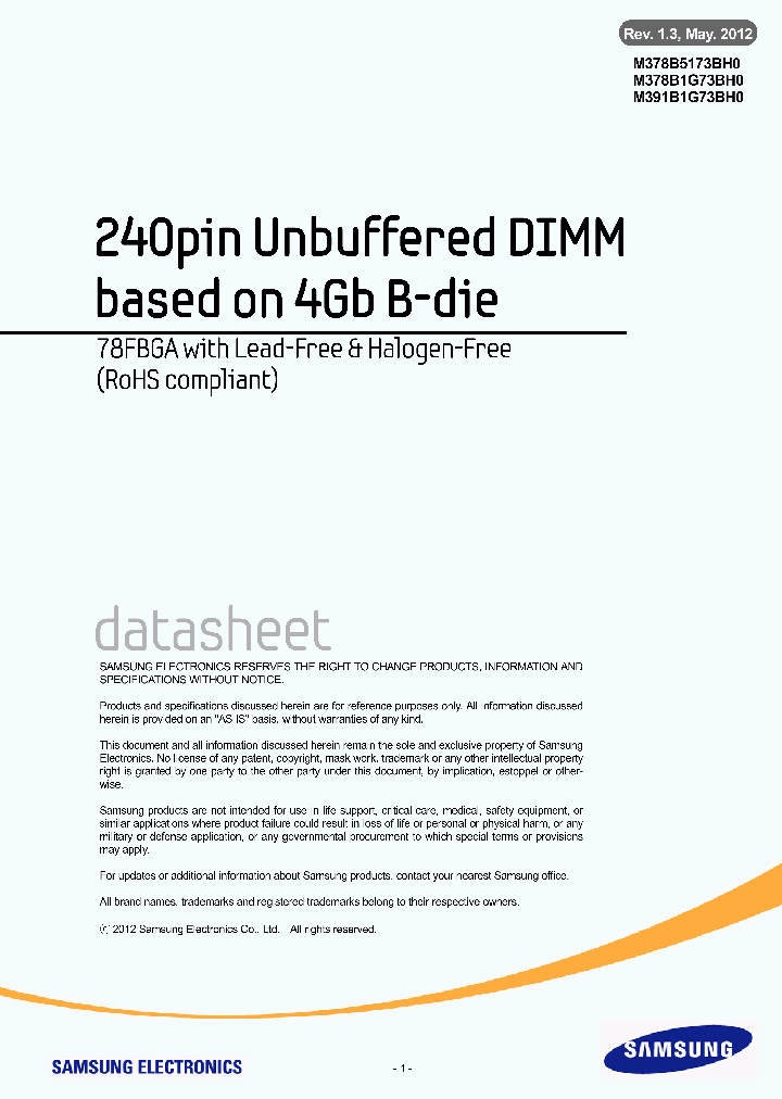 M378B5173BH0_7785545.PDF Datasheet