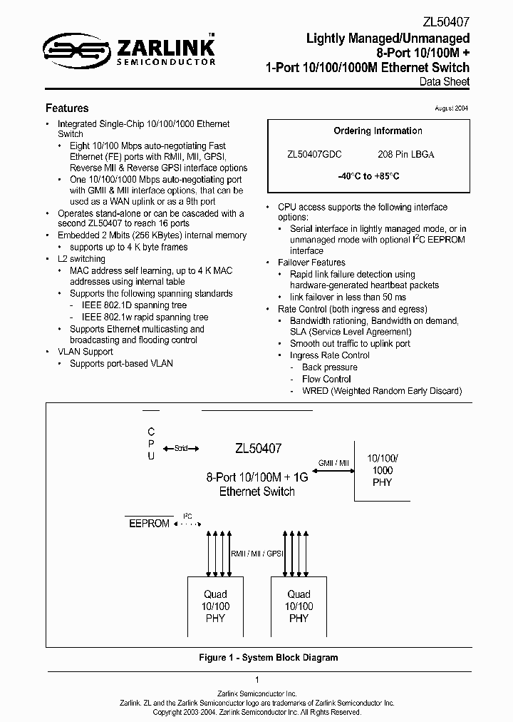 ZL50407GDC_7912711.PDF Datasheet