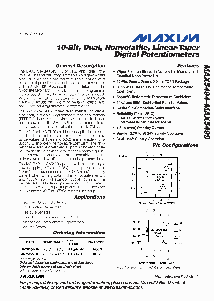 MAX5497ETE_7916900.PDF Datasheet