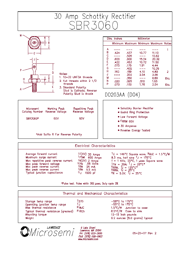SBR3060R_7919408.PDF Datasheet