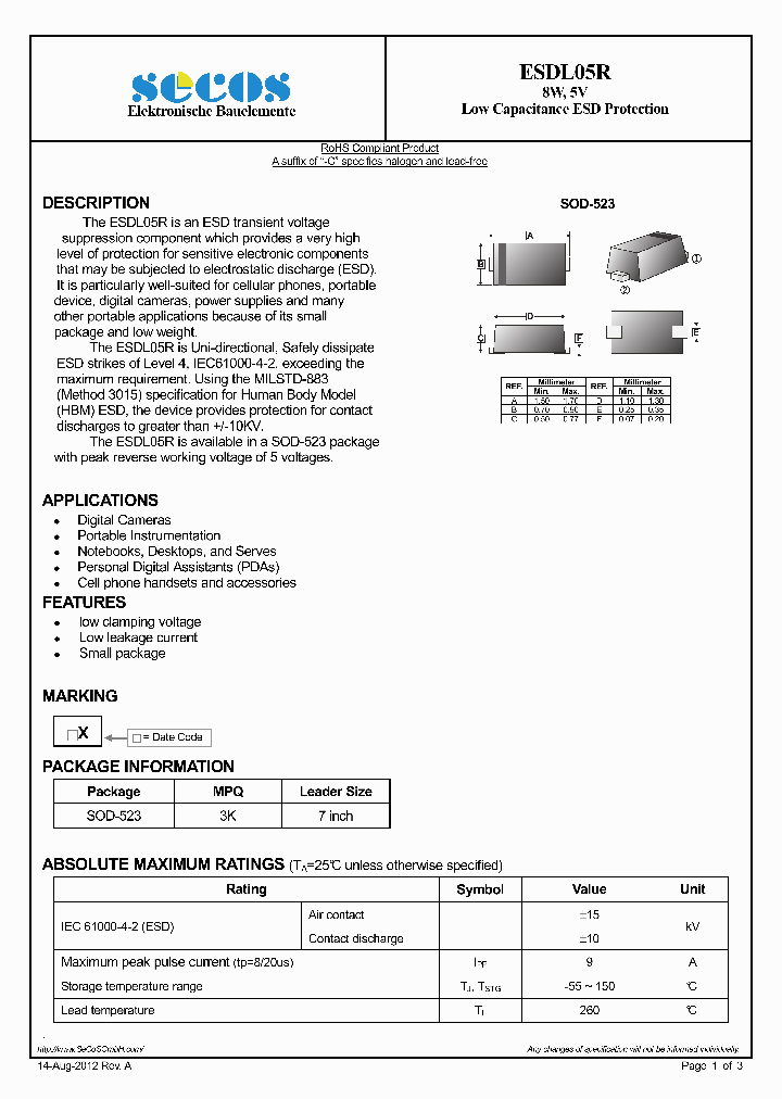 ESDL05R_7920080.PDF Datasheet