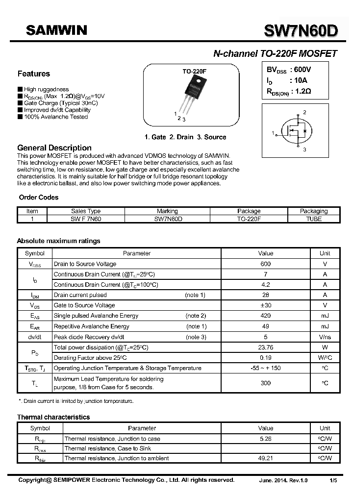 SW7N60D_7923393.PDF Datasheet