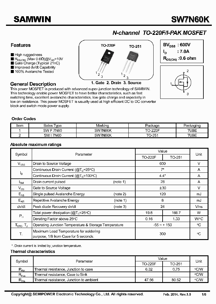 SW7N60K_7923395.PDF Datasheet